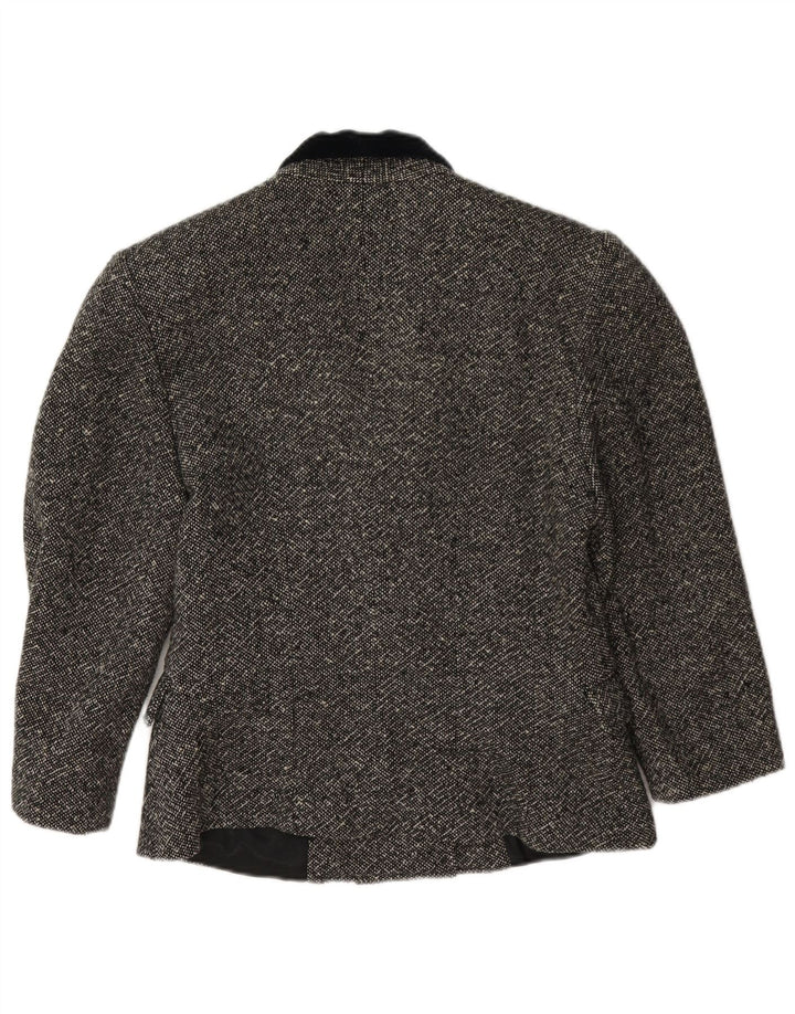 Vintage Womens 3/4 Sleeve Double Breasted Blazer Jacket IT 42 Medium Grey