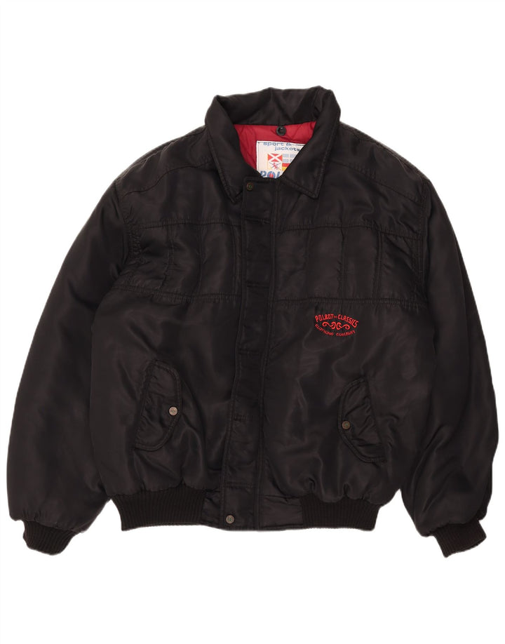 Polbot Mens Bomber Jacket UK 42 XL Black Polyamide