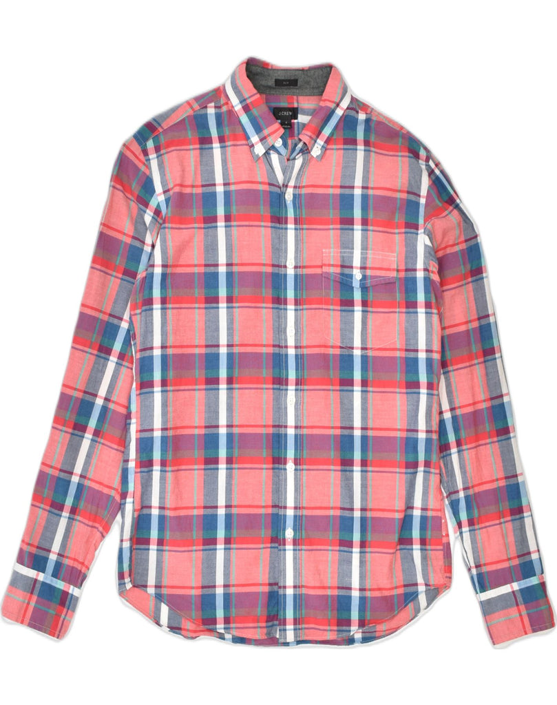 J. CREW Mens Slim Fit Shirt Small Red Check Cotton | Vintage | Thrift | Second-Hand | Used Clothing | Messina Hembry 