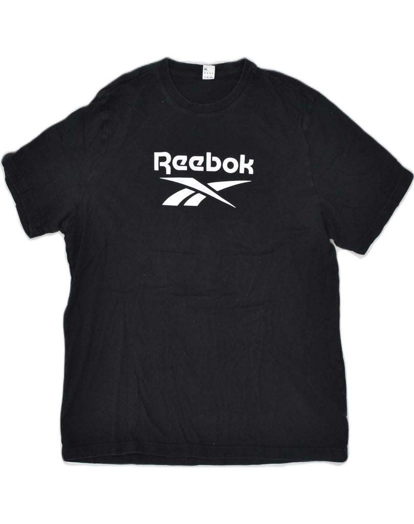 REEBOK Mens Graphic T-Shirt Top XL Black Cotton | Vintage Reebok | Thrift | Second-Hand Reebok | Used Clothing | Messina Hembry 