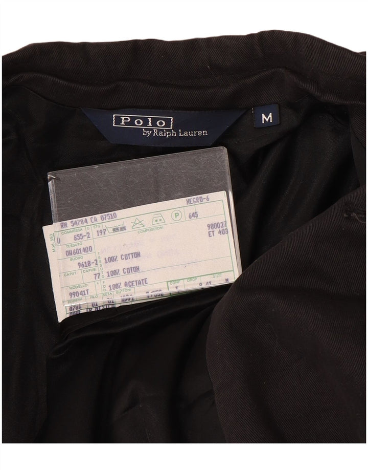 Polo Ralph Lauren Mens 3 Button Blazer Jacket UK 38 Medium Black Cotton