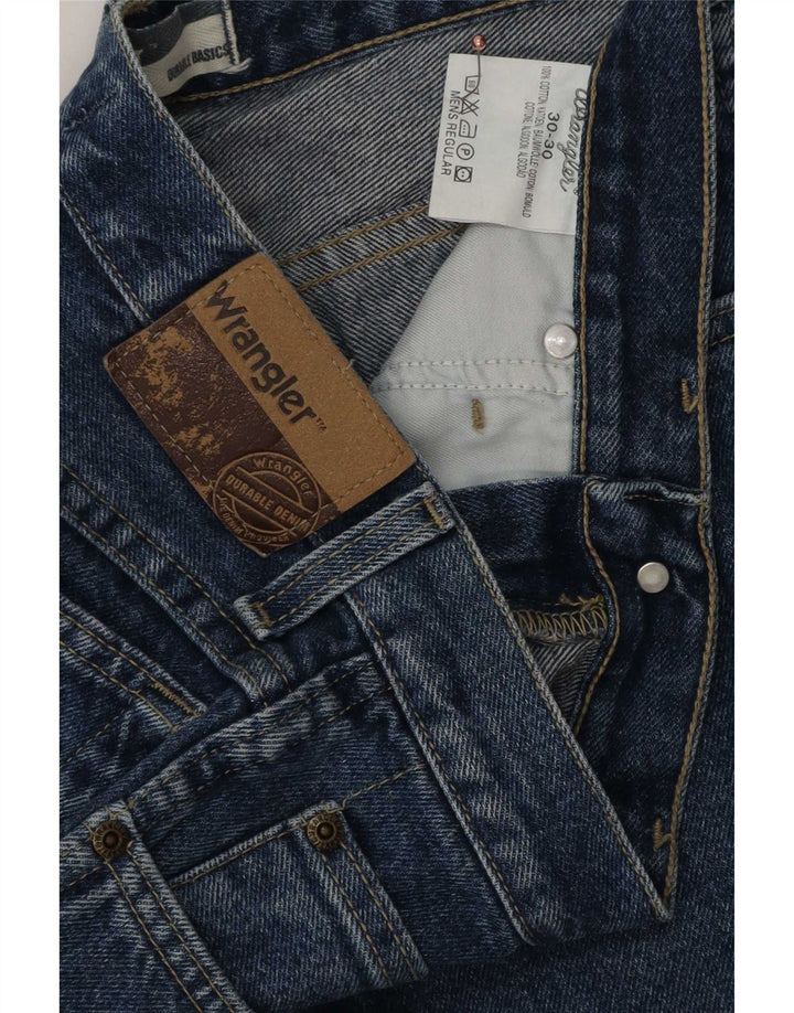 Wrangler Mens Regular Straight Jeans W30 L30 Blue Cotton