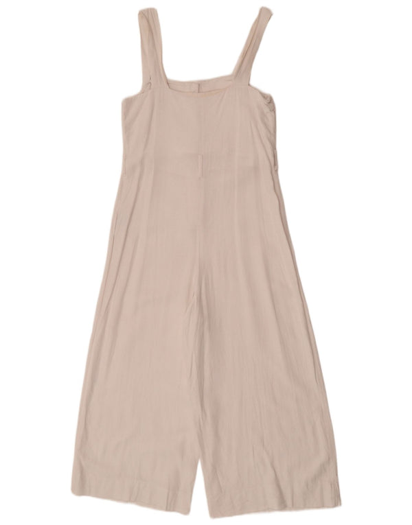 Topshop Womens Sleeveless Jumpsuit UK 8 Small White Linen
