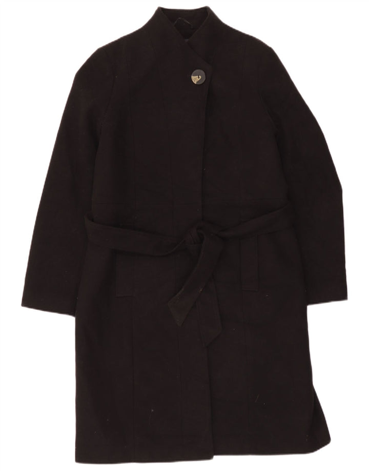 Marks & Spencer Womens Overcoat UK 14 Large Black Polyester