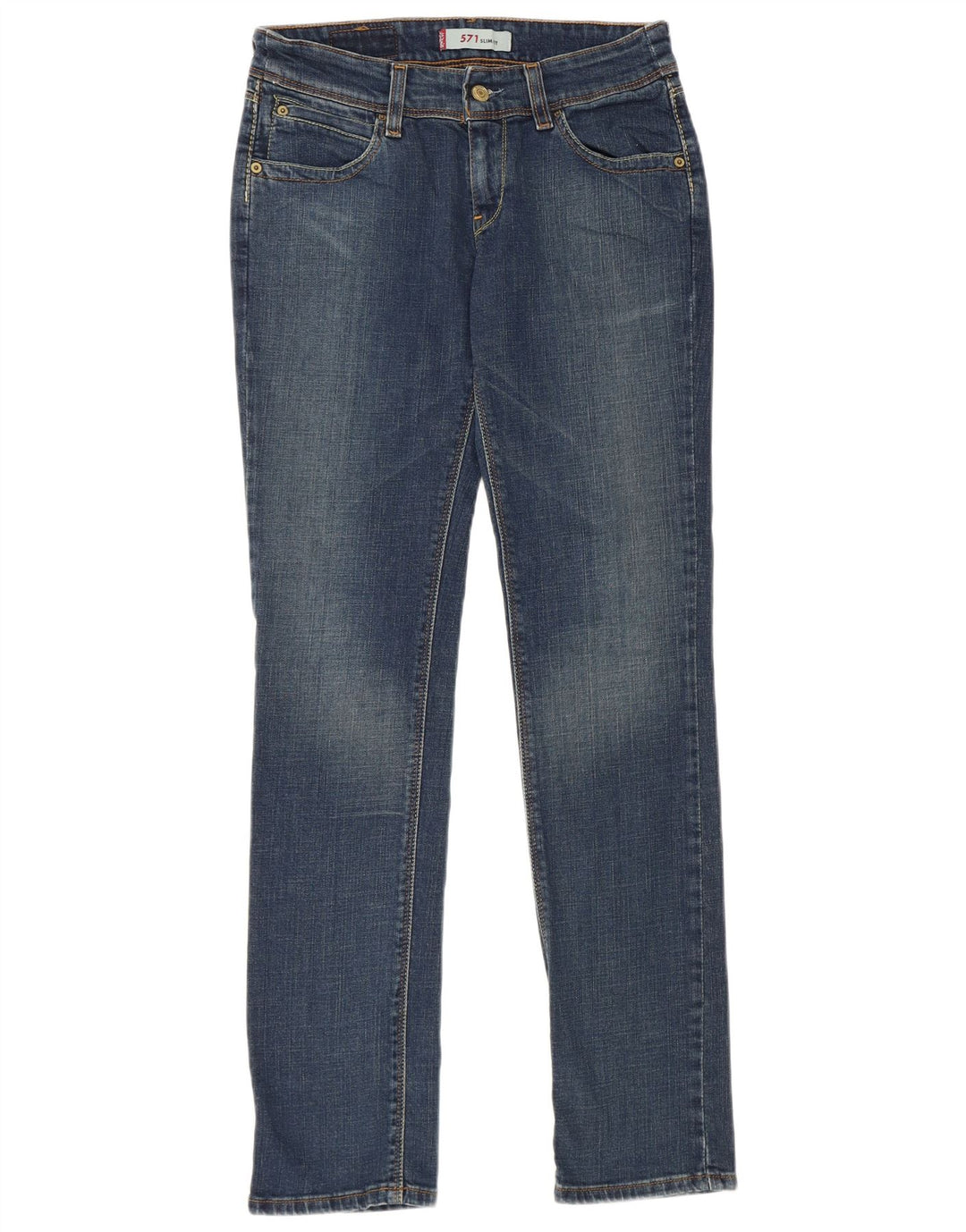 Levi's Womens 571 Slim Jeans W30 L32 Blue Cotton