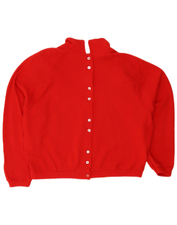 Stefanel Womens Oversized Polo Neck Jumper Sweater UK 14 Medium Red