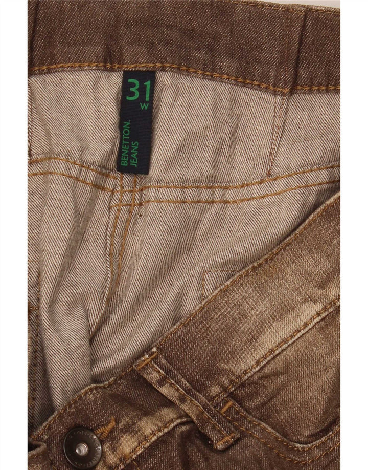 Benetton Womens Low Waist Mini Denim Skirt W31 Medium Brown