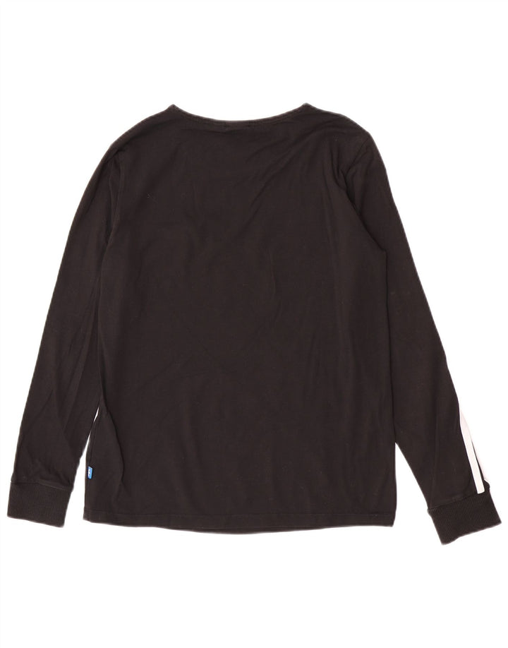 Adidas Womens Top Long Sleeve UK 10 Small Black Cotton