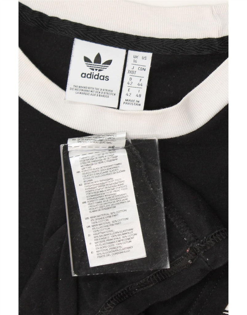 ADIDAS Womens Top Long Sleeve UK 16 Large  Black Cotton Vintage Adidas and Second-Hand Adidas from Messina Hembry 