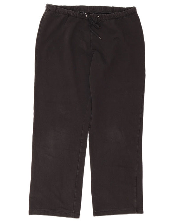 Champion Womens Crop Tracksuit Trousers UK 14 Medium Black Cotton