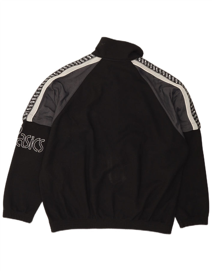 Asics Mens Graphic Tracksuit Top Jacket Large Black Colourblock