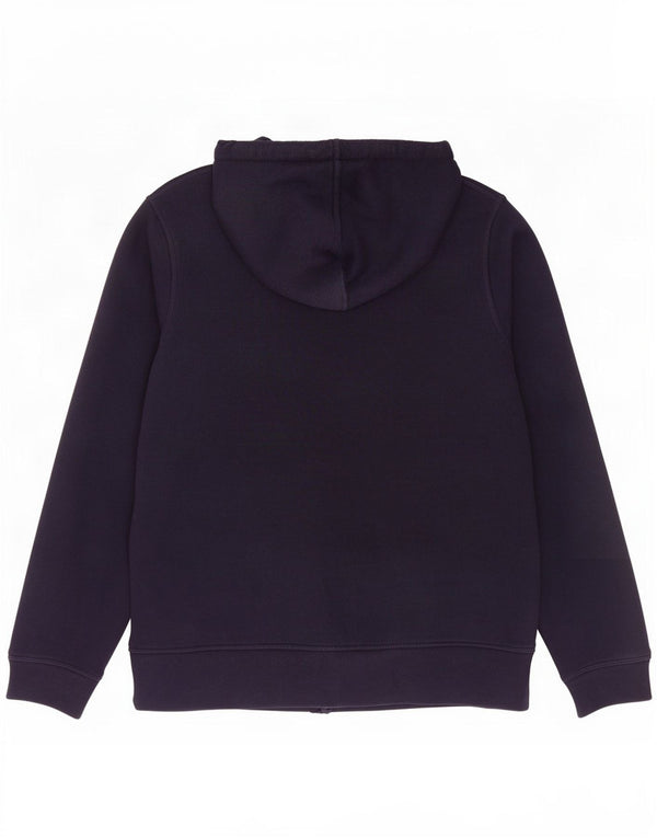 Marks & Spencer Womens Zip Hoodie Sweater UK 12 Medium Navy Blue Cotton
