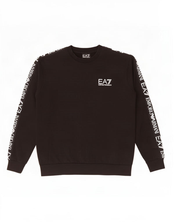 Emporio Armani Mens Graphic Sweatshirt Jumper Large Black Cotton