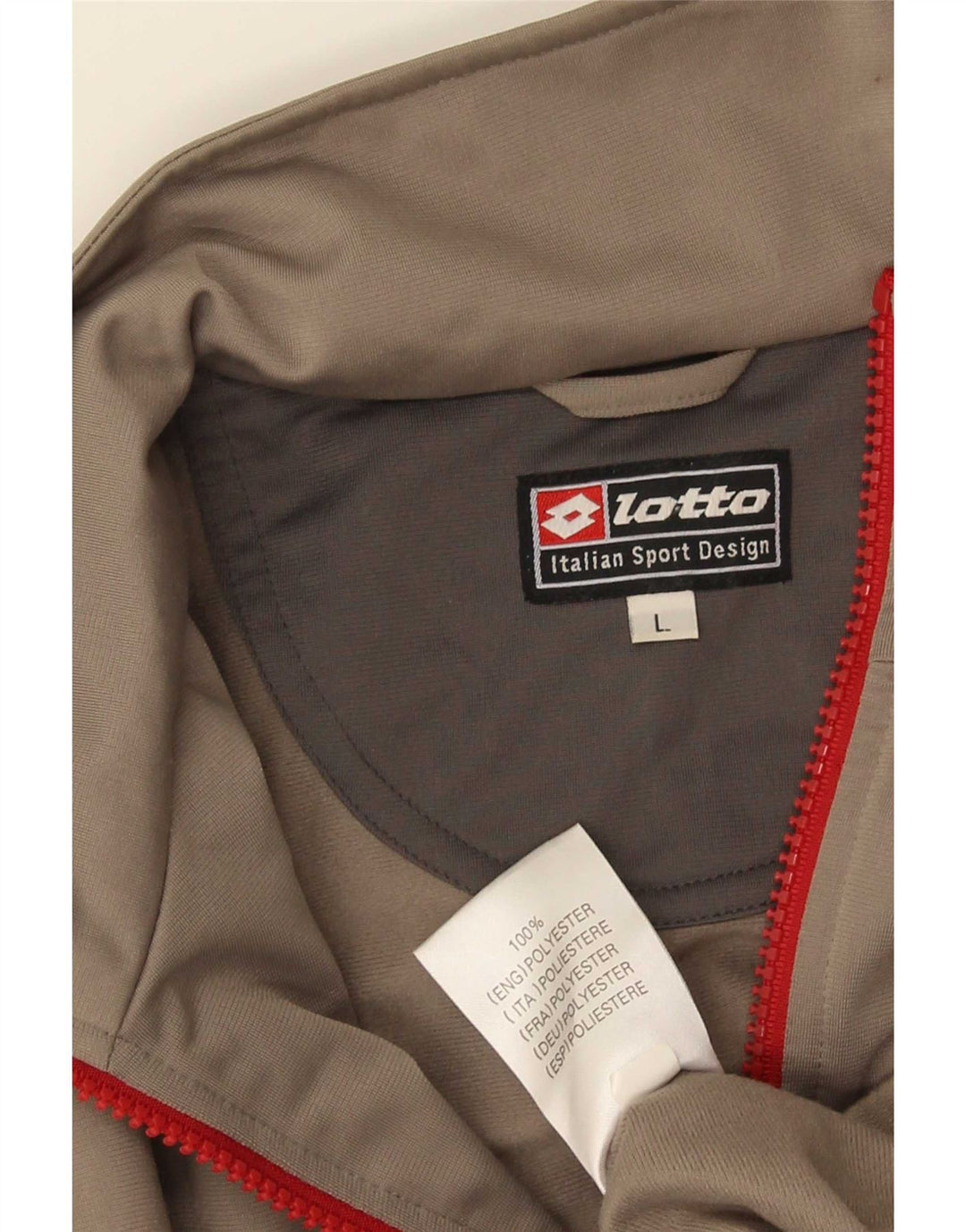 Lotto Mens Tracksuit Top Jacket Large Grey Polyester