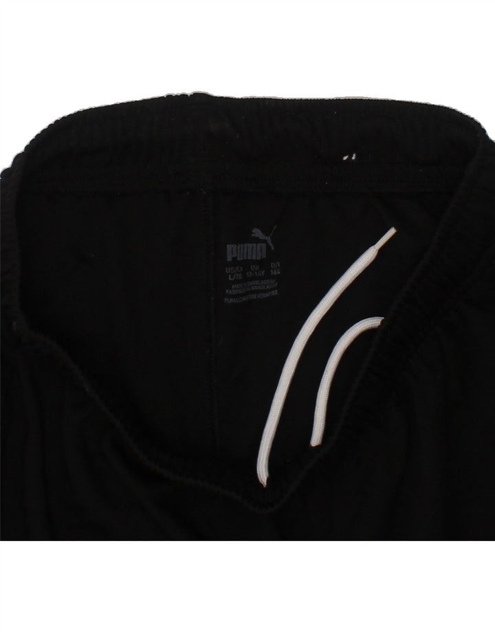 PUMA Boys Sport Shorts 13-14 Years Large Black Polyester Vintage Puma and Second-Hand Puma from Messina Hembry 