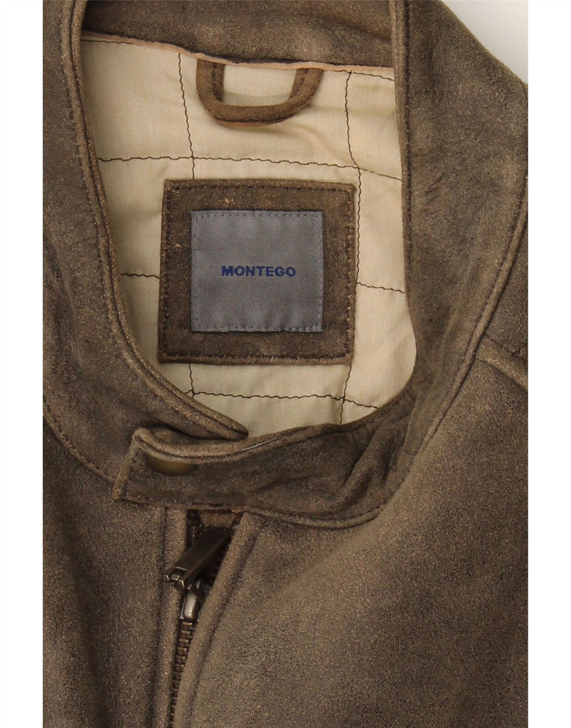 MONTEGO Mens Leather Jacket UK 40 Large Grey Leather Vintage Montego and Second-Hand Montego from Messina Hembry 