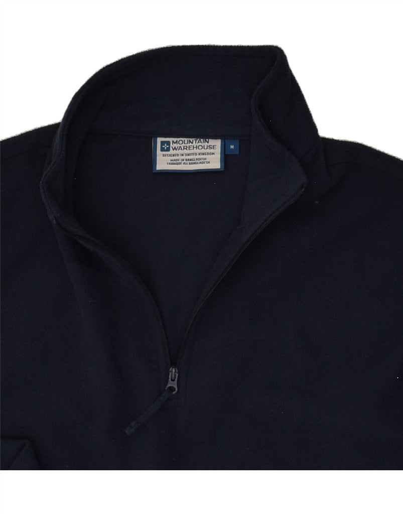 MOUNTAIN WAREHOUSE Mens Zip Neck Fleece Jumper Medium Navy Blue Polyester | Vintage Mountain Warehouse | Thrift | Second-Hand Mountain Warehouse | Used Clothing | Messina Hembry 