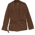 GEOX RESPIRA Womens Utility Jacket UK 10 Small  Brown Polyester Vintage Geox Respira and Second-Hand Geox Respira from Messina Hembry 