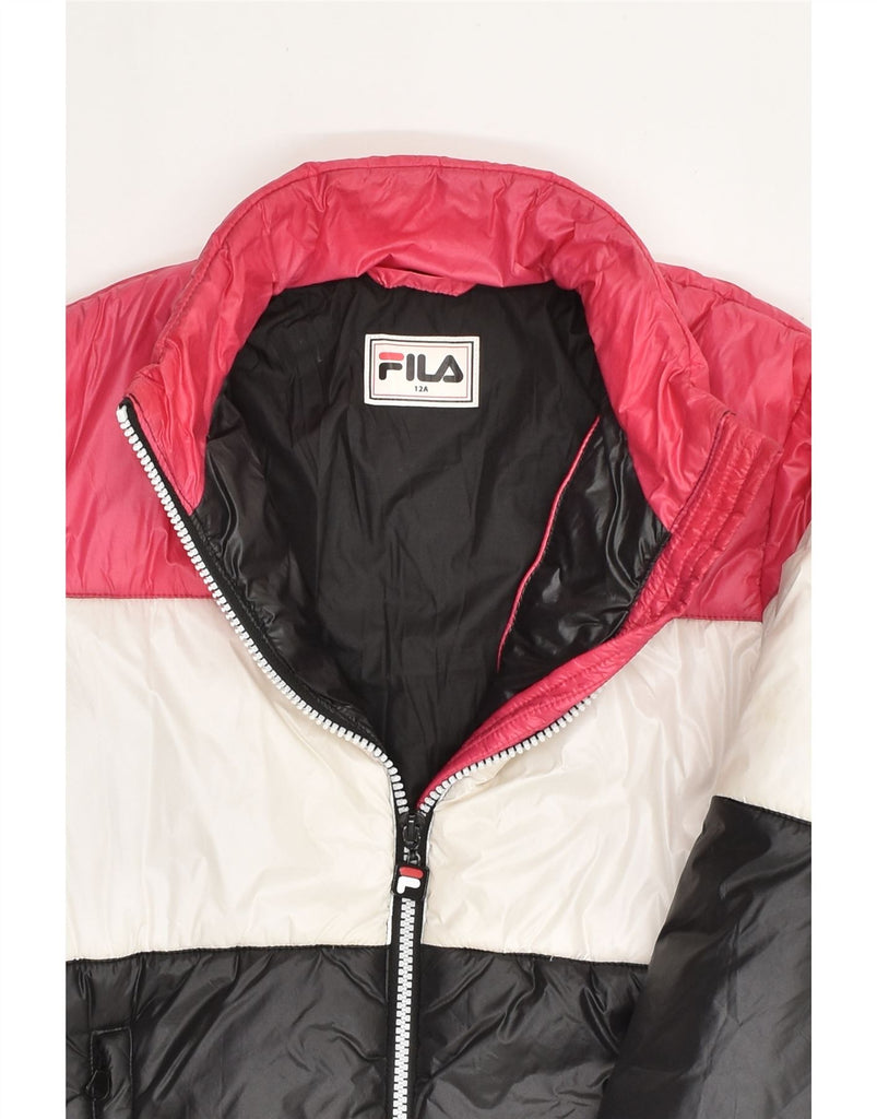 FILA Boys Padded Jacket 11-12 Years Multicoloured Colourblock | Vintage Fila | Thrift | Second-Hand Fila | Used Clothing | Messina Hembry 