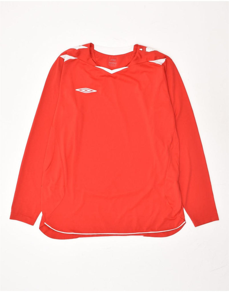 UMBRO Womens Top Long Sleeve UK 16 Large Red Polyester | Vintage Umbro | Thrift | Second-Hand Umbro | Used Clothing | Messina Hembry 