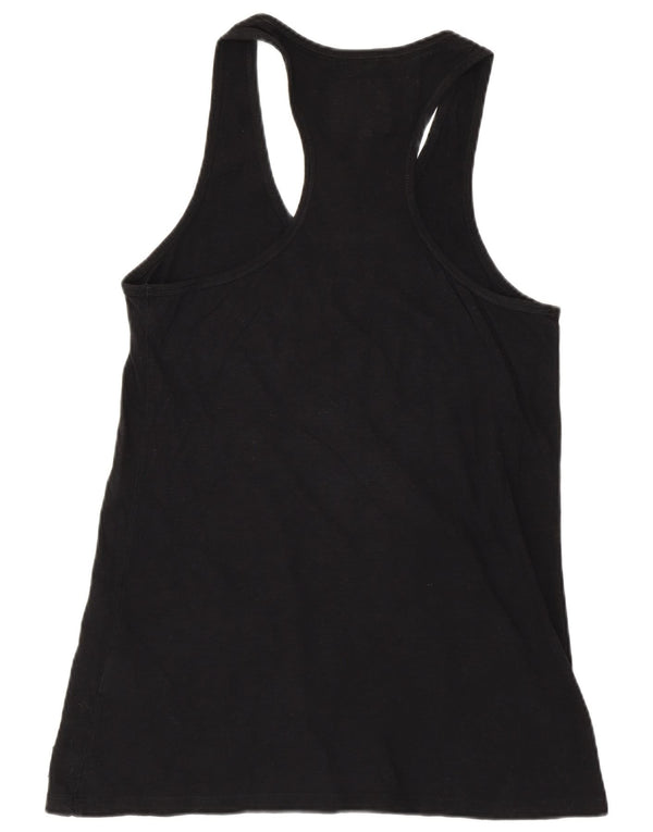 Superdry Womens Vest Top UK 14 Large Black Cotton