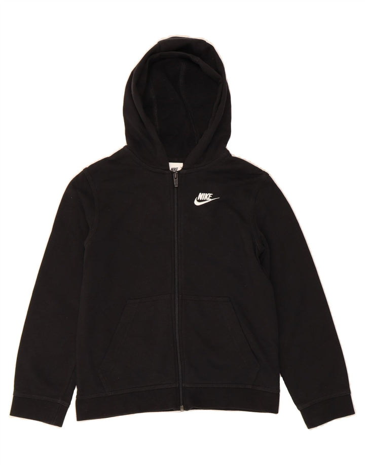 NIKE Boys Zip Hoodie Sweater 10-11 Years Medium  Black Cotton Vintage Nike and Second-Hand Nike from Messina Hembry 
