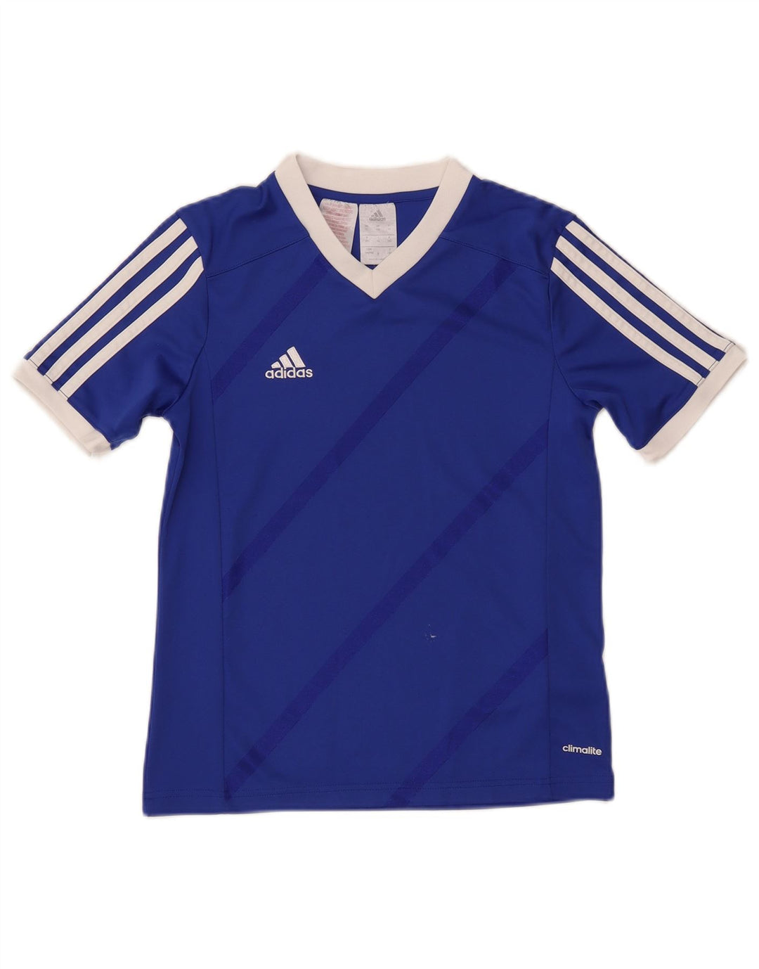 ADIDAS Boys Climalite T-Shirt Top 11-12 Years Large Blue Polyester