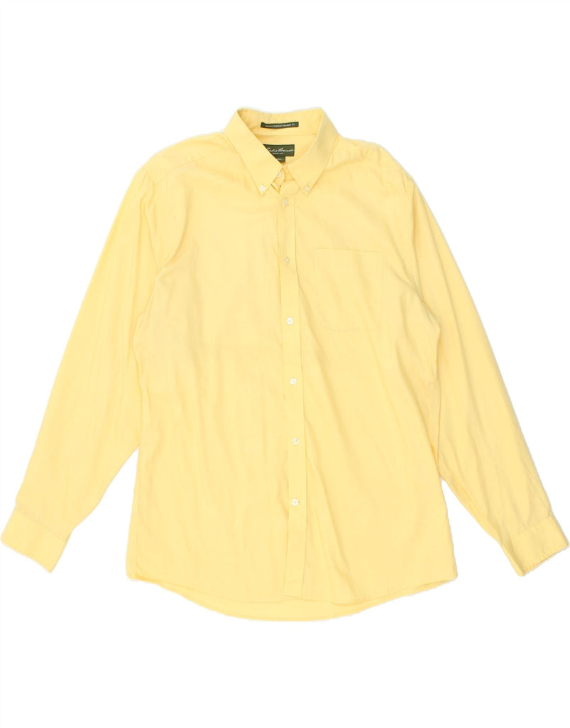 EDDIE BAUER Mens Wrinkle Resistant Relaxed Fit Shirt Large Yellow Cotton | Vintage Eddie Bauer | Thrift | Second-Hand Eddie Bauer | Used Clothing | Messina Hembry 