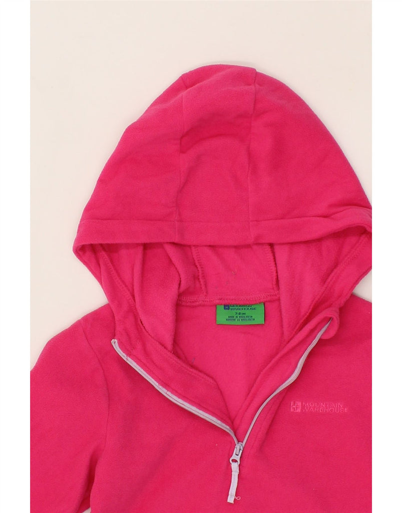 MOUNTAIN WAREHOUSE Girls Zip Neck Hooded Fleece Jumper 7-8 Years Pink Vintage Mountain Warehouse and Second-Hand Mountain Warehouse from Messina Hembry 
