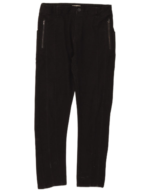 Zara Boys Slim Casual Trousers 13-14 Years W30 L28 Black Polyester