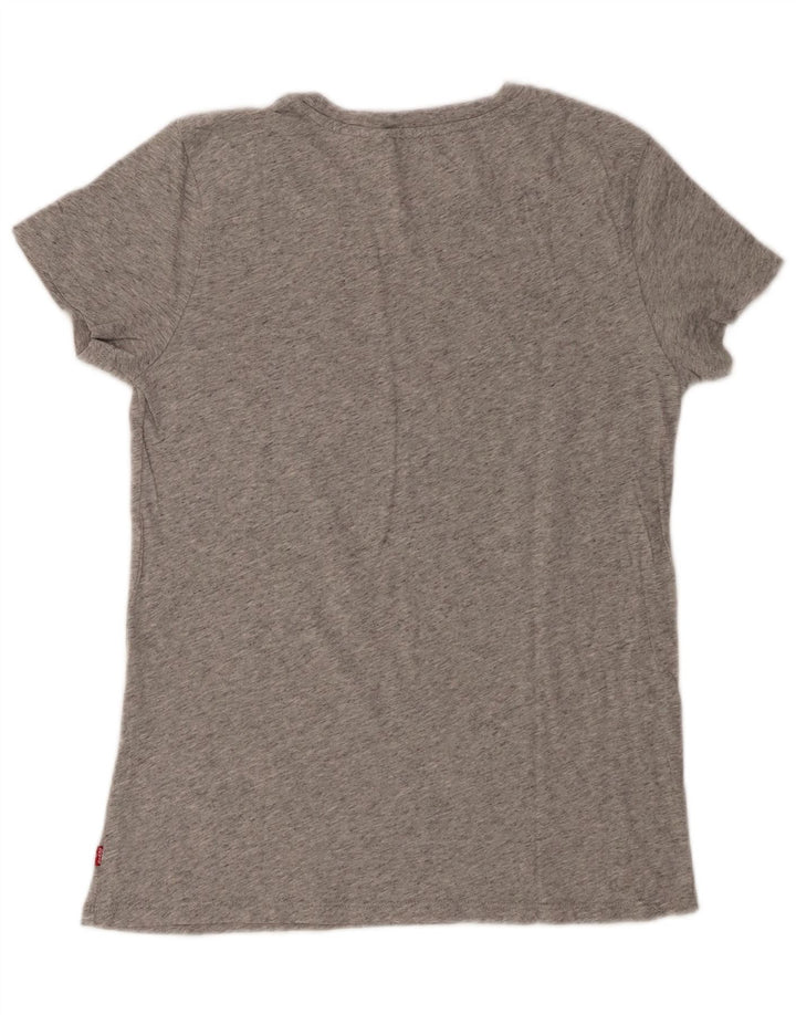Levi's Womens Graphic T-Shirt Top UK 10 Small Grey Flecked