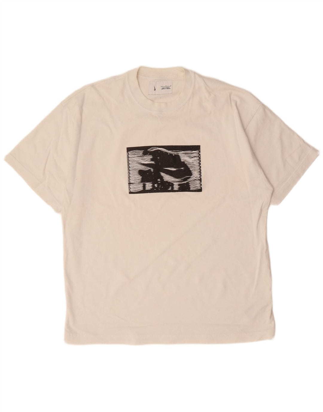 NIKE Mens Graphic T-Shirt Top Large White Cotton