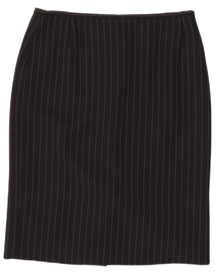JAEGER Womens Pencil Skirt UK 16 Large W34  Black Striped Polyester