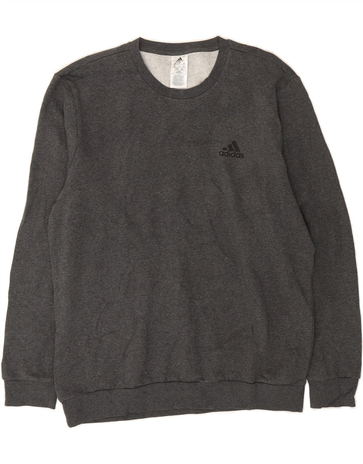 ADIDAS Mens Sweatshirt Jumper XL Grey Cotton Vintage Adidas and Second-Hand Adidas from Messina Hembry 