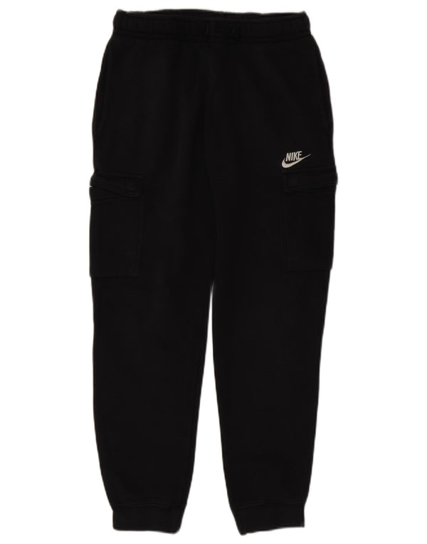 Nike Boys Cargo Tracksuit Trousers Joggers 12-13 Years Large Black Cotton
