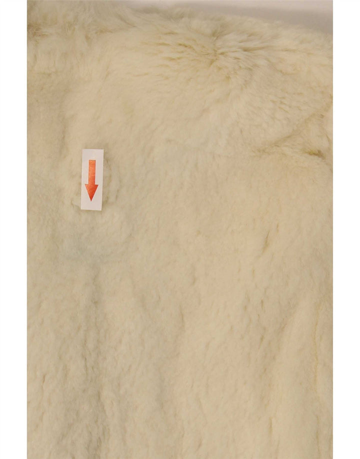 Vintage Womens Faux Fur Capelet Coat One Size Off White