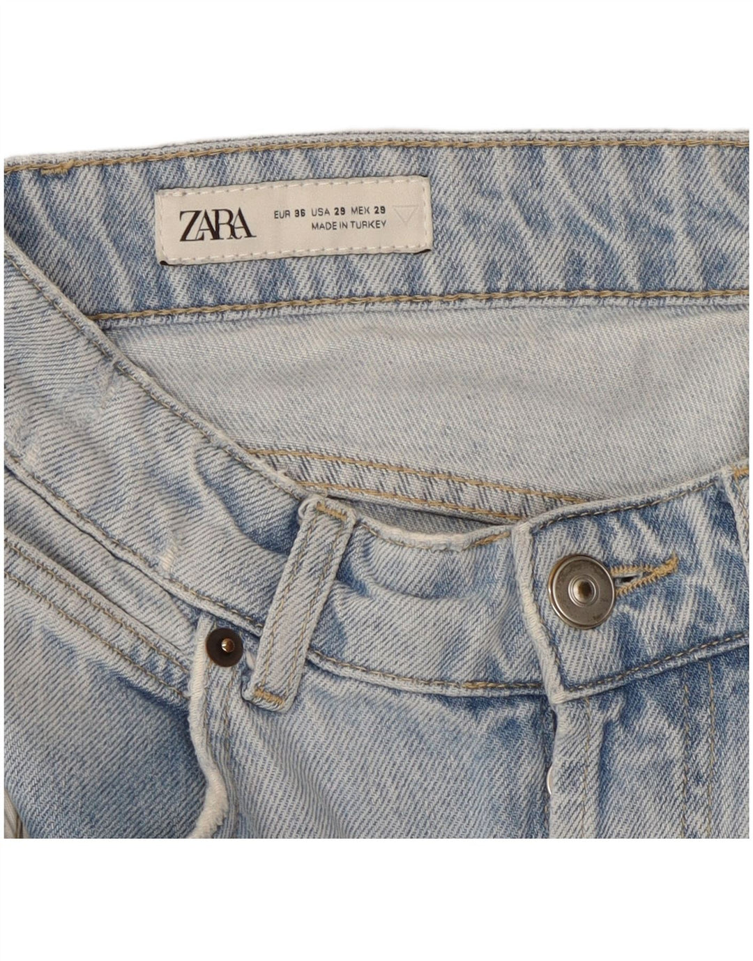 ZARA Mens Wide Leg Jeans EU 36 XS W29 L31 Blue Cotton