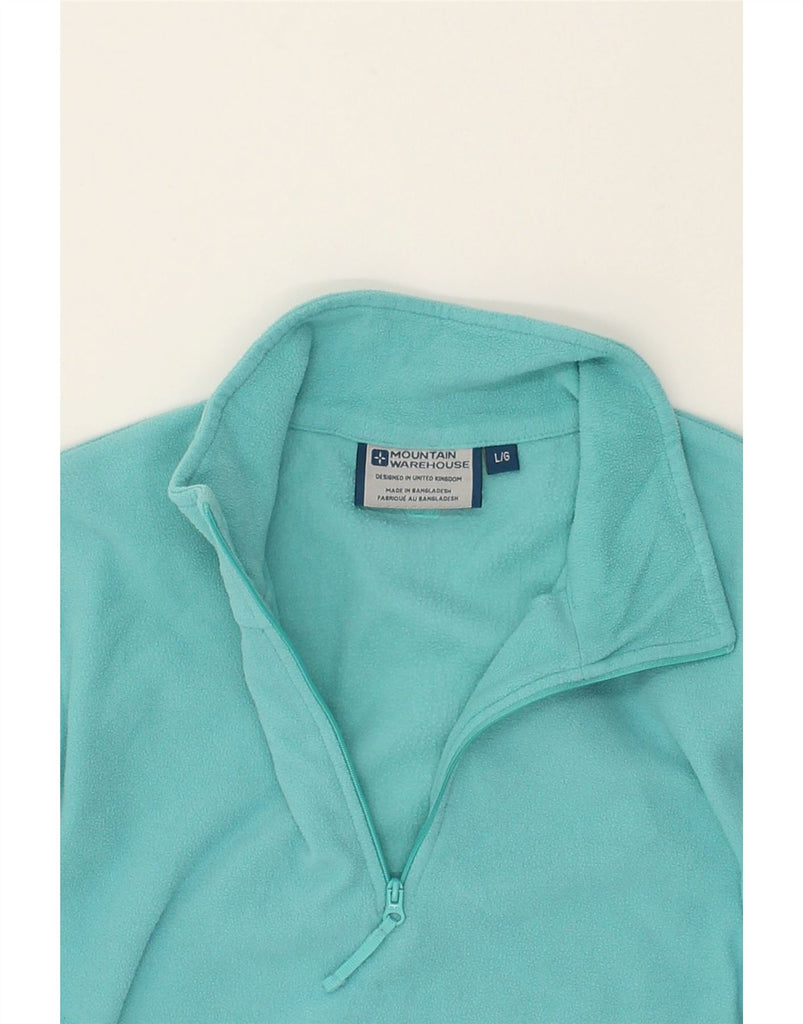 MOUNTAIN WAREHOUSE Womens Zip Neck Fleece Jumper UK 16 Large Turquoise | Vintage Mountain Warehouse | Thrift | Second-Hand Mountain Warehouse | Used Clothing | Messina Hembry 