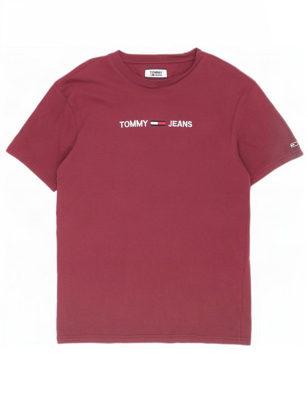 Tommy Hilfiger Mens Graphic T-Shirt Top Medium Burgundy Cotton