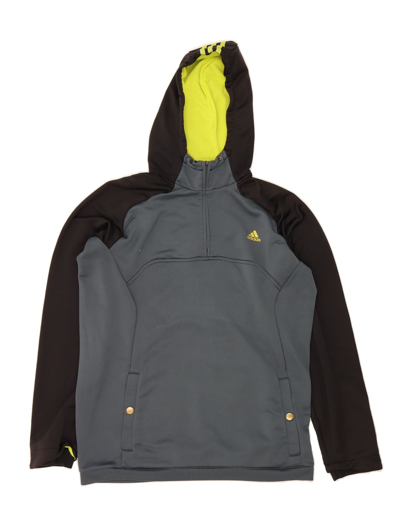 ADIDAS Mens Climacool Zip Neck Hoodie Jumper Large Grey