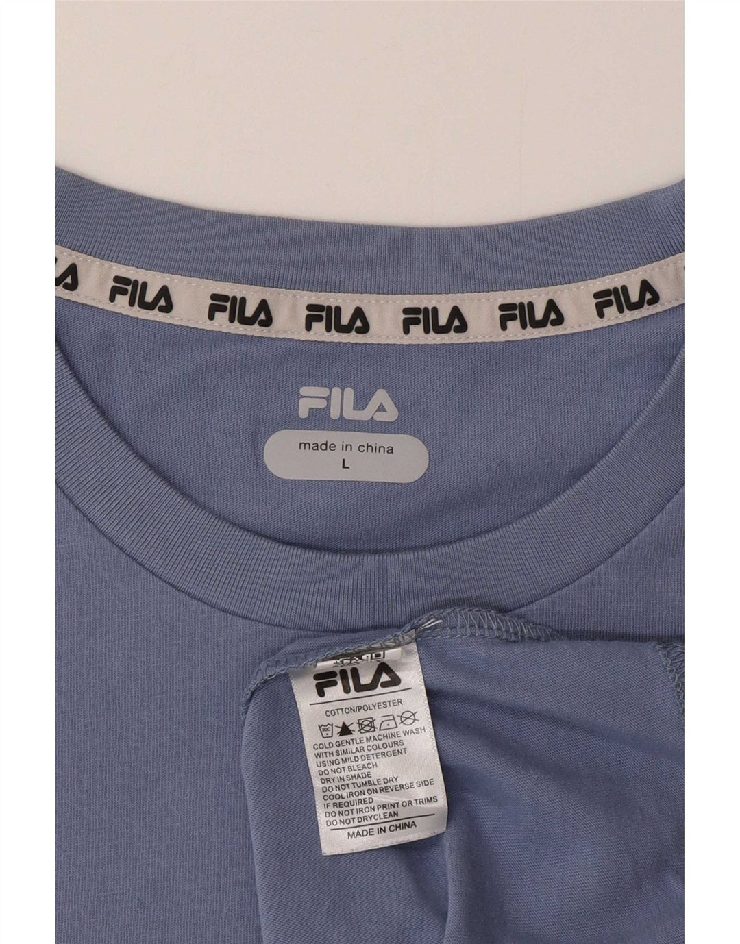 Fila Mens Graphic T-Shirt Top Large Blue Cotton
