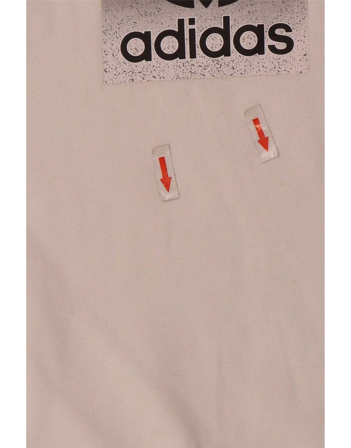 Adidas Boys Graphic Sweatshirt Jumper 9-10 Years White Cotton