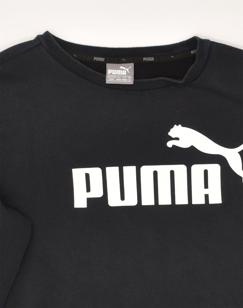 PUMA Mens Graphic Sweatshirt Jumper Medium Black Cotton | Vintage Puma | Thrift | Second-Hand Puma | Used Clothing | Messina Hembry 