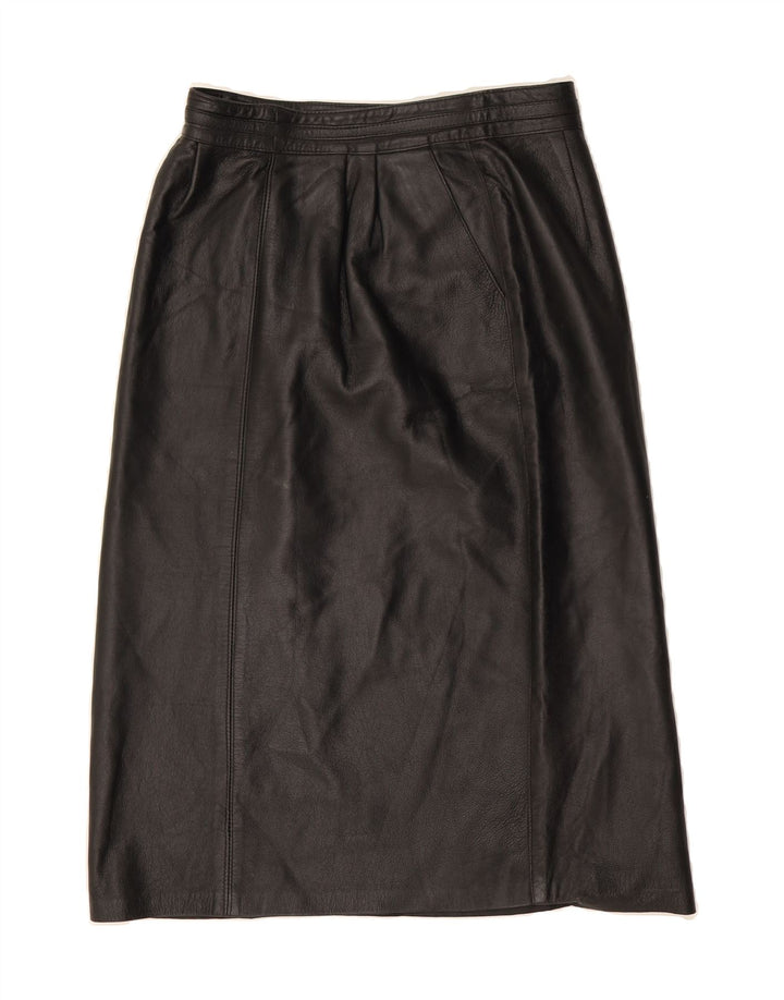 VINTAGE Womens Leather Skirt W28 Medium  Black Vintage Vintage and Second-Hand Vintage from Messina Hembry 