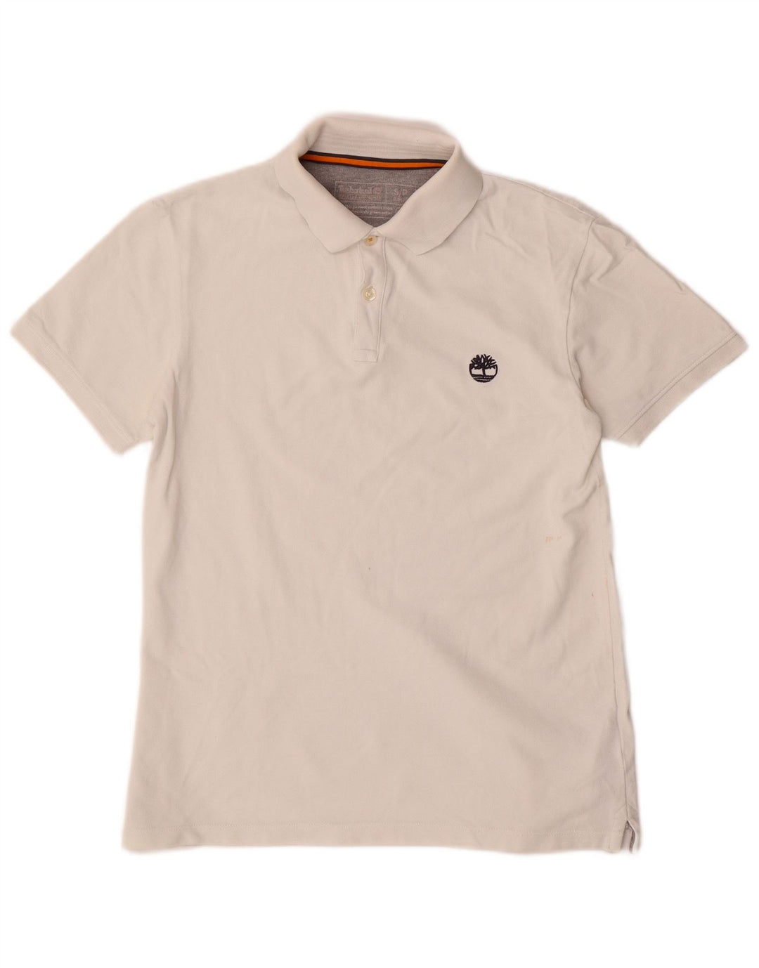 Timberland Mens Slim Fit Polo Shirt Small White Cotton