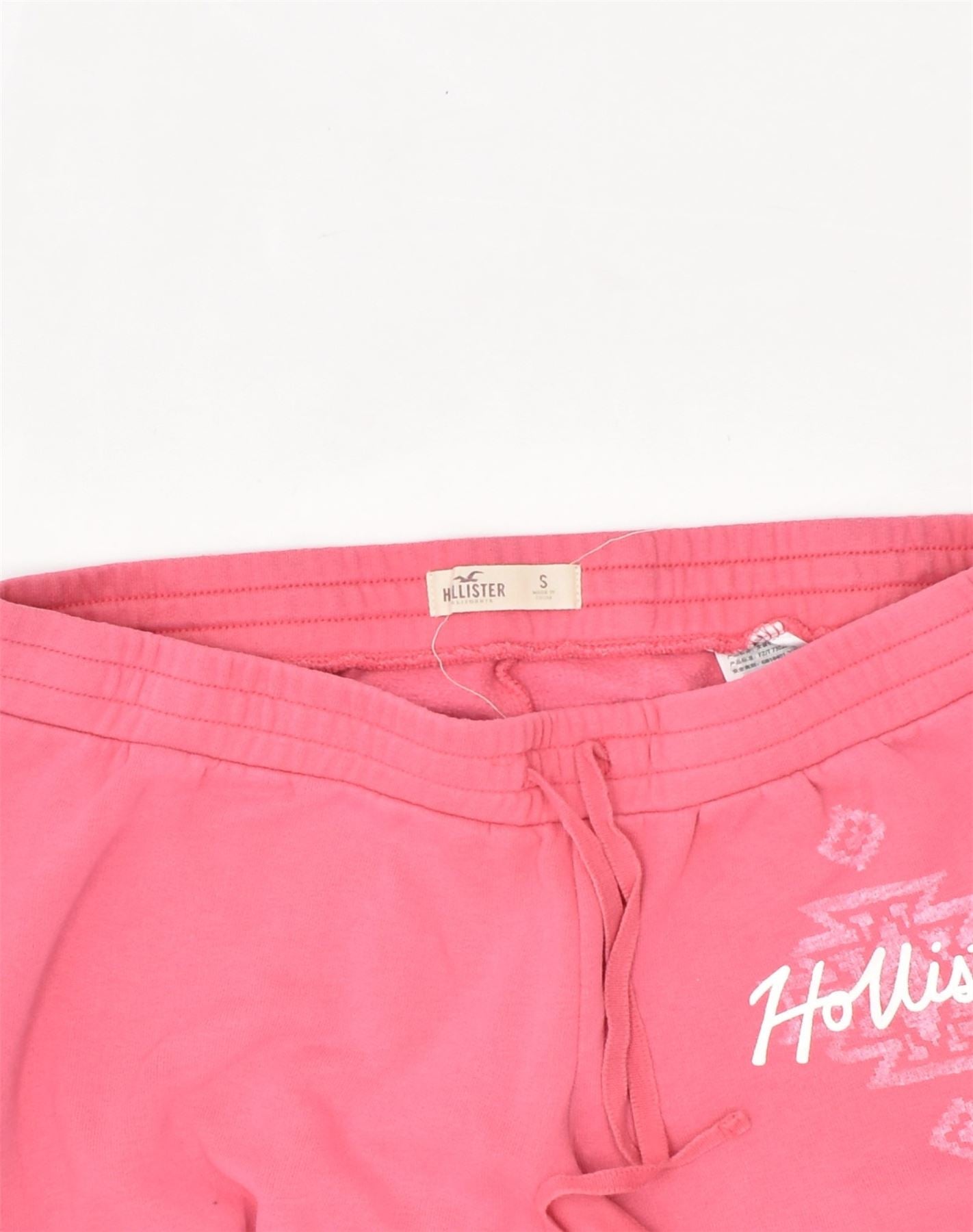 HOLLISTER Womens Graphic Tracksuit Trousers UK 10 Small Pink