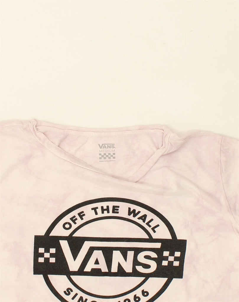 VANS Womens Graphic T-Shirt Top UK 12 Medium Beige Tie Dye Cotton | Vintage Vans | Thrift | Second-Hand Vans | Used Clothing | Messina Hembry 