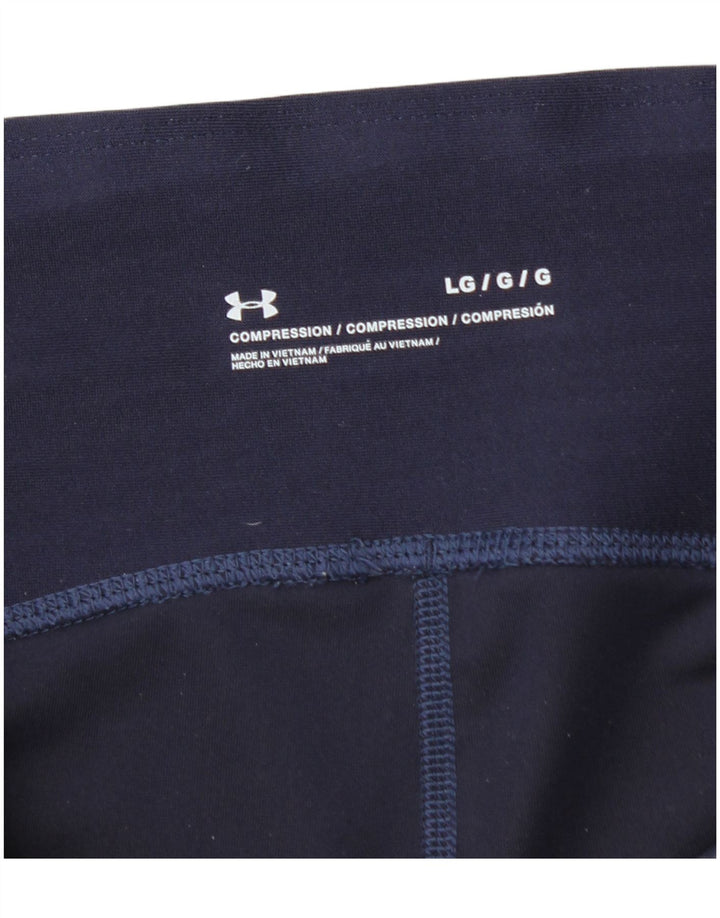 Under Armour Womens Leggings UK 14 Large Navy Blue