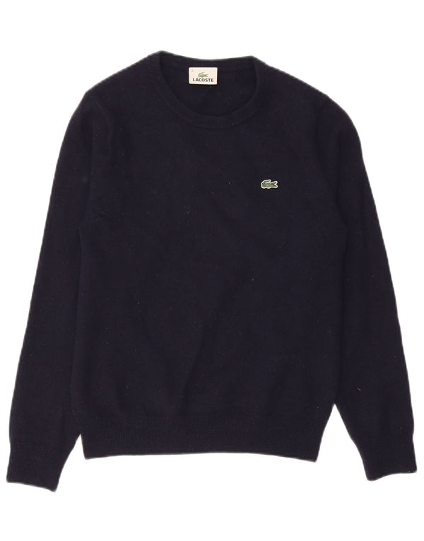Lacoste Mens Crew Neck Jumper Sweater Size 3 Small Navy Blue New Wool