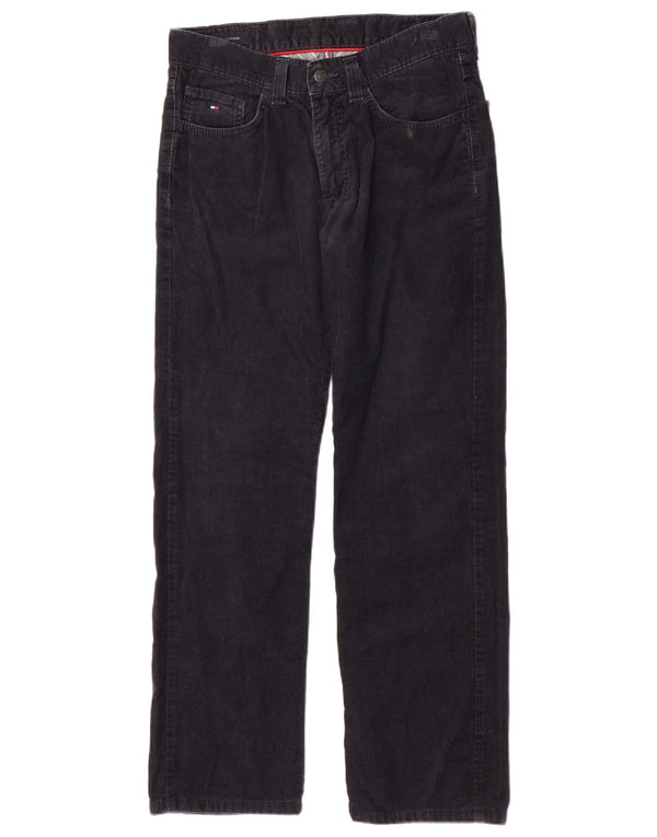 Tommy Hilfiger Mens Straight Corduroy Trousers W32 L32 Navy Blue Cotton